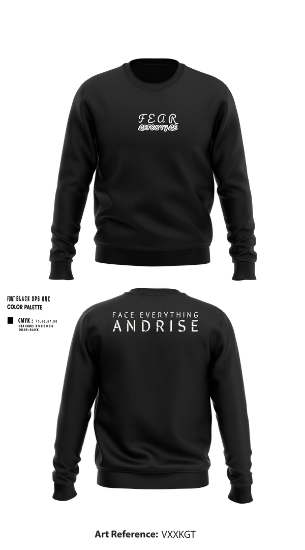 Crew Neck Sweatshirt, FearLifestyle, , Teamtime, Team time, sublimation, custom sports apparel, team uniforms, spirit wear, spiritwear, sports uniforms, custom shirts, team store, custom team store, fundraiser sports, apparel fundraiser