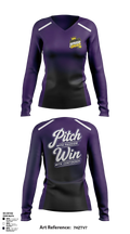 Spins, Speed & Snap Pitching Women's Long Sleeve V-neck Shirt - 5