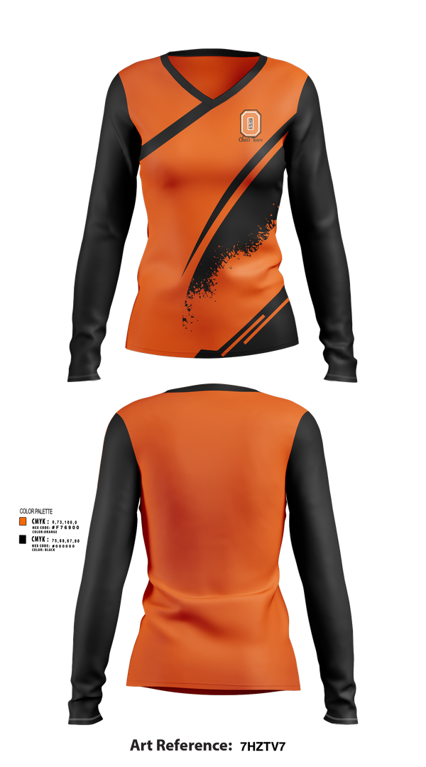 Womens Long Sleeve Vneck Shirt, Ogden High School Cheer, Cheer, Teamtime, Team time, sublimation, custom sports apparel, team uniforms, spirit wear, spiritwear, sports uniforms, custom shirts, team store, custom team store, fundraiser sports, apparel fundraiser