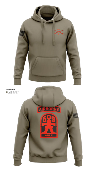 Hoodie, 3-509th Parachute Infantry BN Able Nation, , Teamtime, Team time, sublimation, custom sports apparel, team uniforms, spirit wear, spiritwear, sports uniforms, custom shirts, team store, custom team store, fundraiser sports, apparel fundraiser