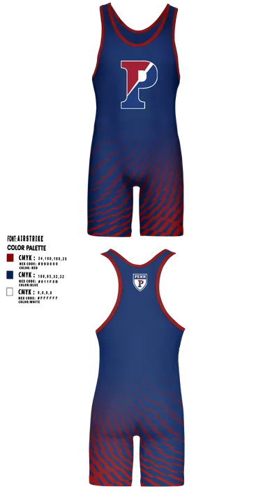 University of Pennsylvania Wrestling Quakers 74407177 Wrestling Singlet - 2