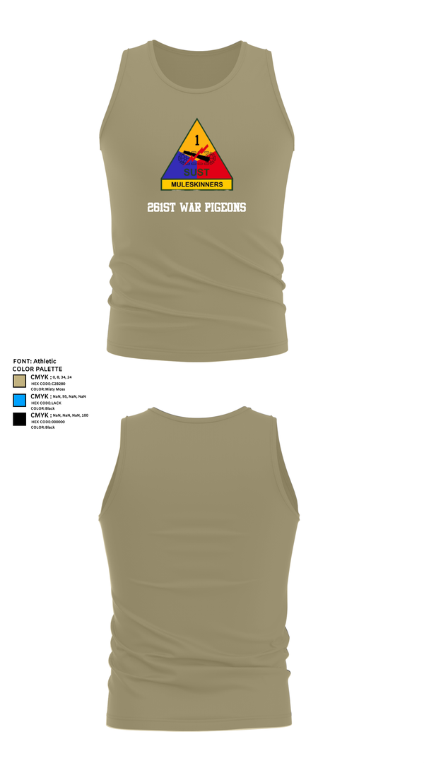 Tank Top, 261st War Pigeons, Army, Teamtime, Team time, sublimation, custom sports apparel, team uniforms, spirit wear, spiritwear, sports uniforms, custom shirts, team store, custom team store, fundraiser sports, apparel fundraiser