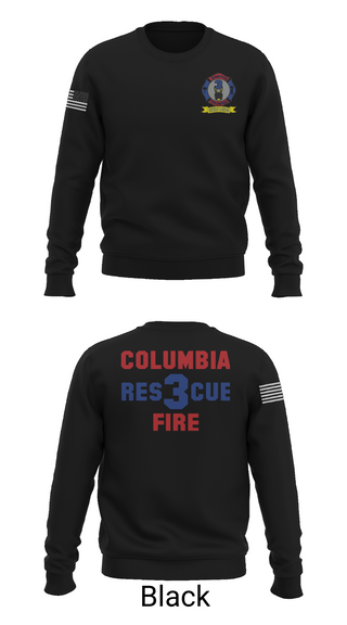 Crew Neck Sweatshirt, Columbia Fire Department RESCUE3, Fire Department, Teamtime, Team time, sublimation, custom sports apparel, team uniforms, spirit wear, spiritwear, sports uniforms, custom shirts, team store, custom team store, fundraiser sports, apparel fundraiser