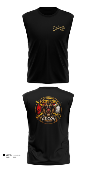 Sleeveless Performance Shirt, C-Troop 1-299 CAV, National Guard, Teamtime, Team time, sublimation, custom sports apparel, team uniforms, spirit wear, spiritwear, sports uniforms, custom shirts, team store, custom team store, fundraiser sports, apparel fundraiser