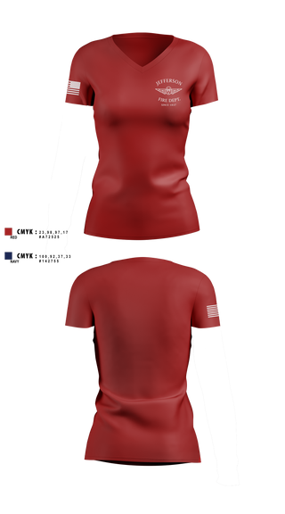 Womens Short Sleeve Vneck Shirt, Jefferson vol Fire Dept, Fire Department, Teamtime, Team time, sublimation, custom sports apparel, team uniforms, spirit wear, spiritwear, sports uniforms, custom shirts, team store, custom team store, fundraiser sports, apparel fundraiser
