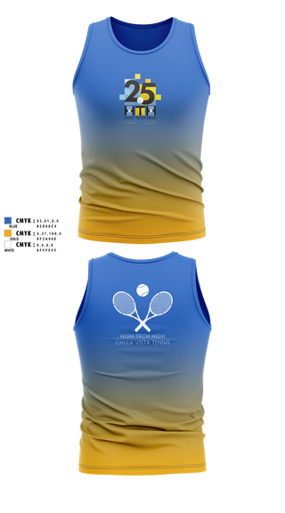 Tank Top, High Tech High - Chula Vista Tennis, Tennis, Teamtime, Team time, sublimation, custom sports apparel, team uniforms, spirit wear, spiritwear, sports uniforms, custom shirts, team store, custom team store, fundraiser sports, apparel fundraiser