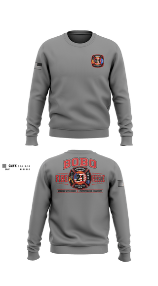 Crew Neck Sweatshirt, Bobo Fire & Rescue, Fire Department, Teamtime, Team time, sublimation, custom sports apparel, team uniforms, spirit wear, spiritwear, sports uniforms, custom shirts, team store, custom team store, fundraiser sports, apparel fundraiser