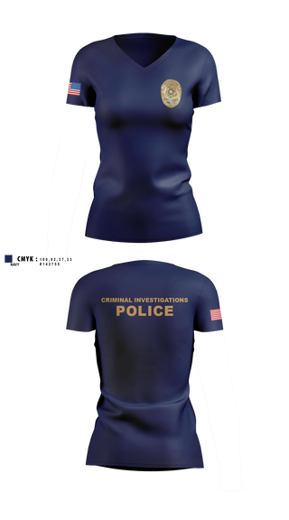 Womens Short Sleeve Vneck Shirt, Criminal Investigations, Police, Teamtime, Team time, sublimation, custom sports apparel, team uniforms, spirit wear, spiritwear, sports uniforms, custom shirts, team store, custom team store, fundraiser sports, apparel fundraiser