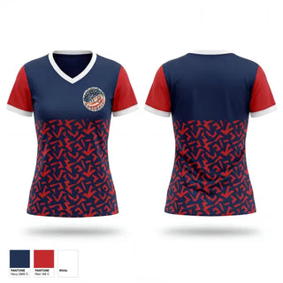 Womens Short Sleeve Vneck Shirt, KCD Freedom, Baseball, Teamtime, Team time, sublimation, custom sports apparel, team uniforms, spirit wear, spiritwear, sports uniforms, custom shirts, team store, custom team store, fundraiser sports, apparel fundraiser