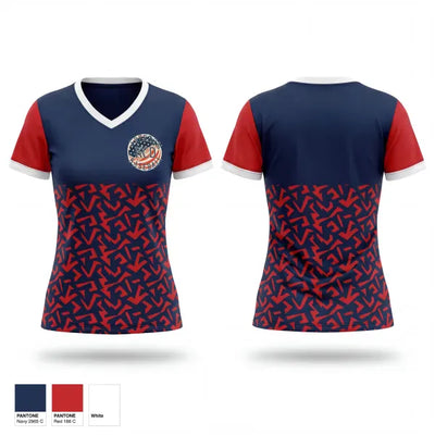 KCD Freedom 91018234 Women's Short Sleeve V-neck Shirt - 1