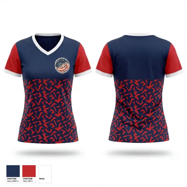 Womens Short Sleeve Vneck Shirt, KCD Freedom, Baseball, Teamtime, Team time, sublimation, custom sports apparel, team uniforms, spirit wear, spiritwear, sports uniforms, custom shirts, team store, custom team store, fundraiser sports, apparel fundraiser