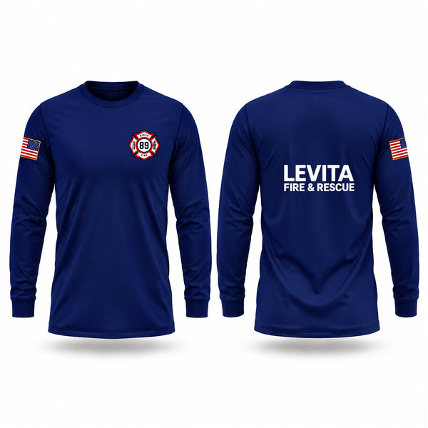 Long Sleeve Performance Shirt, Levita VFD station 89, Fire Department, Teamtime, Team time, sublimation, custom sports apparel, team uniforms, spirit wear, spiritwear, sports uniforms, custom shirts, team store, custom team store, fundraiser sports, apparel fundraiser
