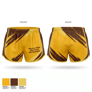Womens Shorts, Temecula Valley High School Girls Basketball, Women's Basketball, Teamtime, Team time, sublimation, custom sports apparel, team uniforms, spirit wear, spiritwear, sports uniforms, custom shirts, team store, custom team store, fundraiser sports, apparel fundraiser