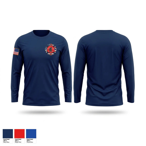 Long Sleeve Performance Shirt, Riggins City Fire Department, Fire Department, Teamtime, Team time, sublimation, custom sports apparel, team uniforms, spirit wear, spiritwear, sports uniforms, custom shirts, team store, custom team store, fundraiser sports, apparel fundraiser