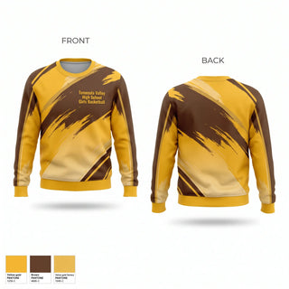 Crew Neck Sweatshirt, Temecula Valley High School Girls Basketball, Women's Basketball, Teamtime, Team time, sublimation, custom sports apparel, team uniforms, spirit wear, spiritwear, sports uniforms, custom shirts, team store, custom team store, fundraiser sports, apparel fundraiser