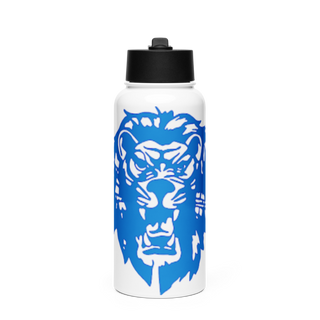 Washington Blue Lions Football 10104839 Stainless Steel Water Bottle with a Straw Lid