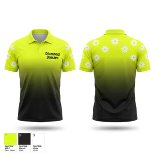 Short Sleeve Performance Polo, Diamond Daisies, Softball, Teamtime, Team time, sublimation, custom sports apparel, team uniforms, spirit wear, spiritwear, sports uniforms, custom shirts, team store, custom team store, fundraiser sports, apparel fundraiser