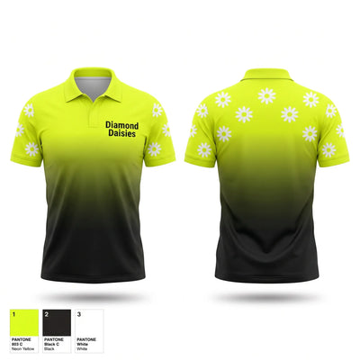 Diamond Daisies Short Sleeve Performance Polo - 1