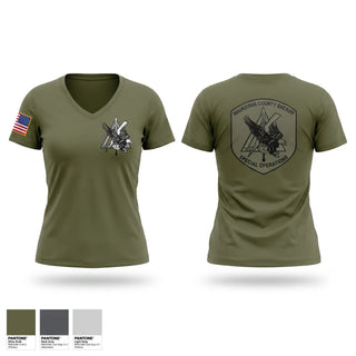 Womens Short Sleeve Vneck Shirt, Waukesha County Sheriff’s Department Tactical Enforcement Unit, Police, Teamtime, Team time, sublimation, custom sports apparel, team uniforms, spirit wear, spiritwear, sports uniforms, custom shirts, team store, custom team store, fundraiser sports, apparel fundraiser