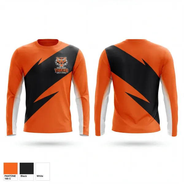 Long Sleeve Performance Shirt, Rawlings Tigers South Bend, Baseball, Teamtime, Team time, sublimation, custom sports apparel, team uniforms, spirit wear, spiritwear, sports uniforms, custom shirts, team store, custom team store, fundraiser sports, apparel fundraiser