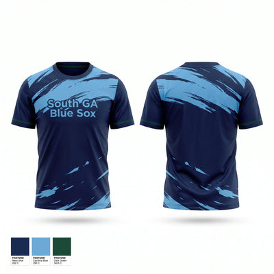 South GA Blue Sox Soft Poly Tee Cotton Like Feel - 1