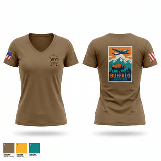 Womens Short Sleeve Vneck Shirt, 153rd R&R, Air Force, Teamtime, Team time, sublimation, custom sports apparel, team uniforms, spirit wear, spiritwear, sports uniforms, custom shirts, team store, custom team store, fundraiser sports, apparel fundraiser