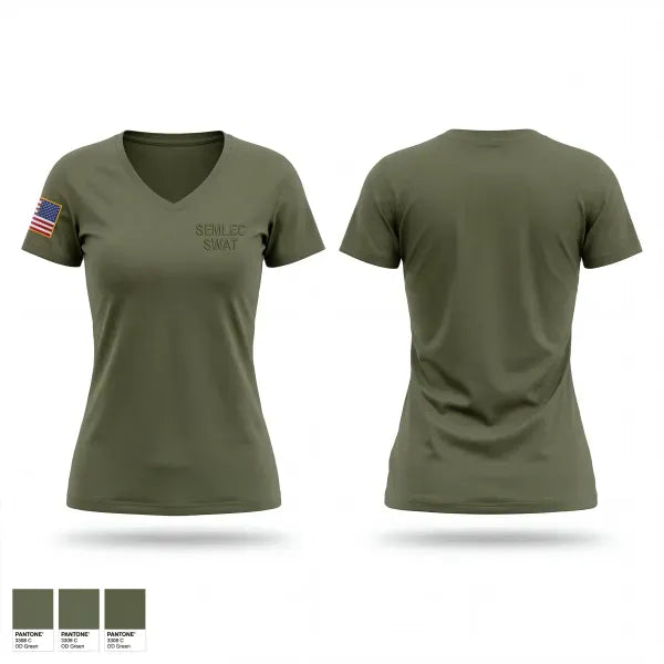 Womens Short Sleeve Vneck Shirt, SEMLEC SWAT, Police, Teamtime, Team time, sublimation, custom sports apparel, team uniforms, spirit wear, spiritwear, sports uniforms, custom shirts, team store, custom team store, fundraiser sports, apparel fundraiser
