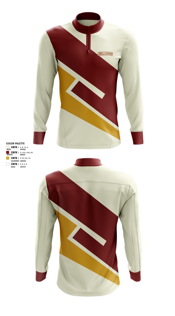 Quarter Zip Jacket, Bulldogs, Men's Basketball, Teamtime, Team time, sublimation, custom sports apparel, team uniforms, spirit wear, spiritwear, sports uniforms, custom shirts, team store, custom team store, fundraiser sports, apparel fundraiser