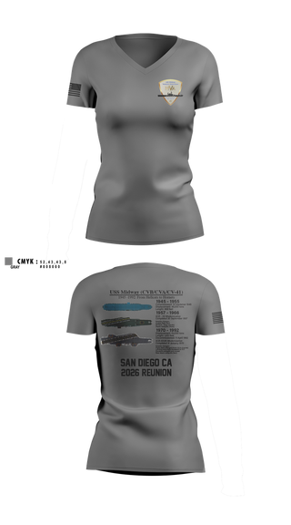 Womens Short Sleeve Vneck Shirt, Midway Veterans' Association, , Teamtime, Team time, sublimation, custom sports apparel, team uniforms, spirit wear, spiritwear, sports uniforms, custom shirts, team store, custom team store, fundraiser sports, apparel fundraiser