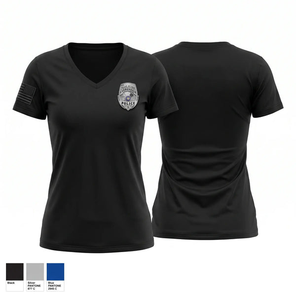 Womens Short Sleeve Vneck Shirt, Police, Police, Teamtime, Team time, sublimation, custom sports apparel, team uniforms, spirit wear, spiritwear, sports uniforms, custom shirts, team store, custom team store, fundraiser sports, apparel fundraiser