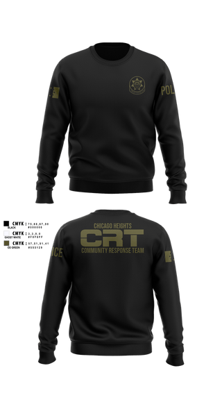 Crew Neck Sweatshirt, Chicago Heights Community Response Team, Police, Teamtime, Team time, sublimation, custom sports apparel, team uniforms, spirit wear, spiritwear, sports uniforms, custom shirts, team store, custom team store, fundraiser sports, apparel fundraiser