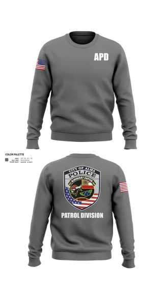 Crew Neck Sweatshirt, Alma Police Department, Police, Teamtime, Team time, sublimation, custom sports apparel, team uniforms, spirit wear, spiritwear, sports uniforms, custom shirts, team store, custom team store, fundraiser sports, apparel fundraiser