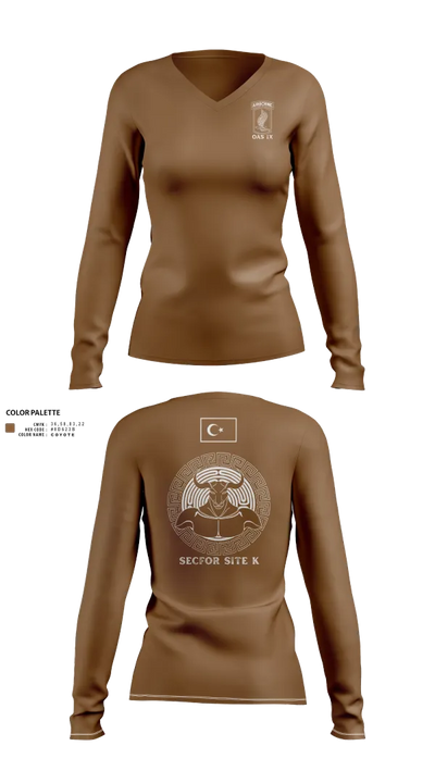173RD ABN 21007449 Women's Long Sleeve V-neck Shirt - 21