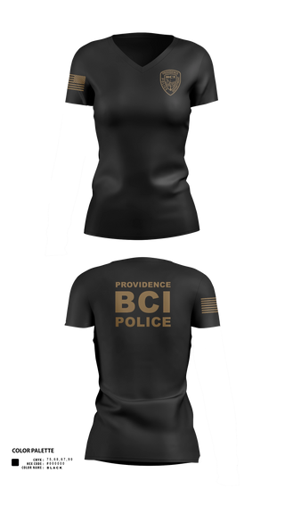 Womens Short Sleeve Vneck Shirt, Providence Police BCI, Police, Teamtime, Team time, sublimation, custom sports apparel, team uniforms, spirit wear, spiritwear, sports uniforms, custom shirts, team store, custom team store, fundraiser sports, apparel fundraiser