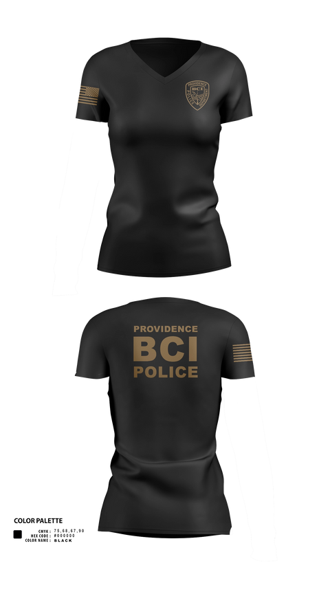 Womens Short Sleeve Vneck Shirt, Providence Police BCI, Police, Teamtime, Team time, sublimation, custom sports apparel, team uniforms, spirit wear, spiritwear, sports uniforms, custom shirts, team store, custom team store, fundraiser sports, apparel fundraiser