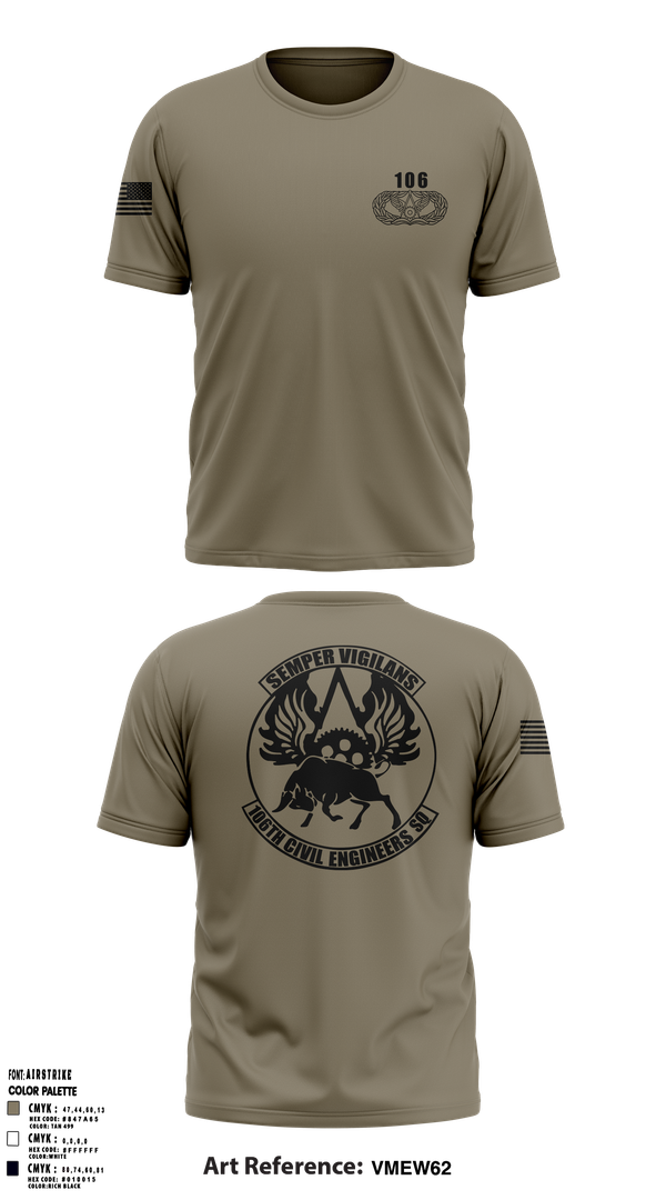 Old School Cotton Feel Shirt, 106 CES, Air Force, Teamtime, Team time, sublimation, custom sports apparel, team uniforms, spirit wear, spiritwear, sports uniforms, custom shirts, team store, custom team store, fundraiser sports, apparel fundraiser