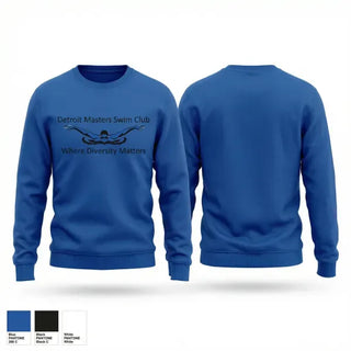 Crew Neck Sweatshirt, Detroit Masters Swim Club and Detroit 100, Swimming, Teamtime, Team time, sublimation, custom sports apparel, team uniforms, spirit wear, spiritwear, sports uniforms, custom shirts, team store, custom team store, fundraiser sports, apparel fundraiser