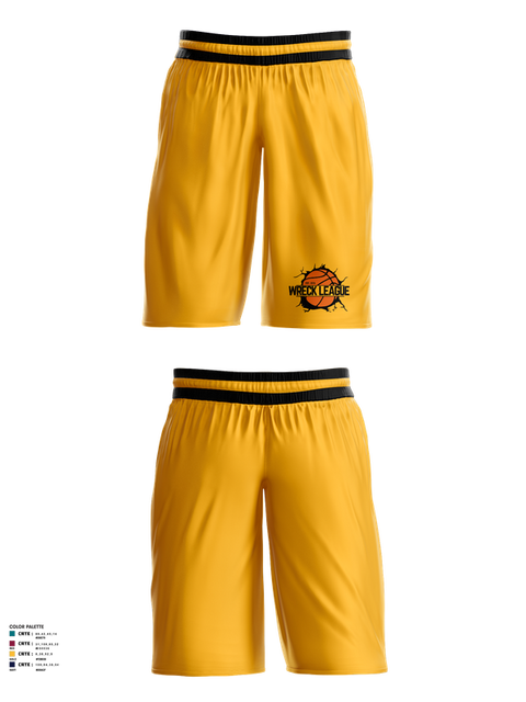 Mens Basketball Shorts, Wreck League, Men's Basketball, Teamtime, Team time, sublimation, custom sports apparel, team uniforms, spirit wear, spiritwear, sports uniforms, custom shirts, team store, custom team store, fundraiser sports, apparel fundraiser