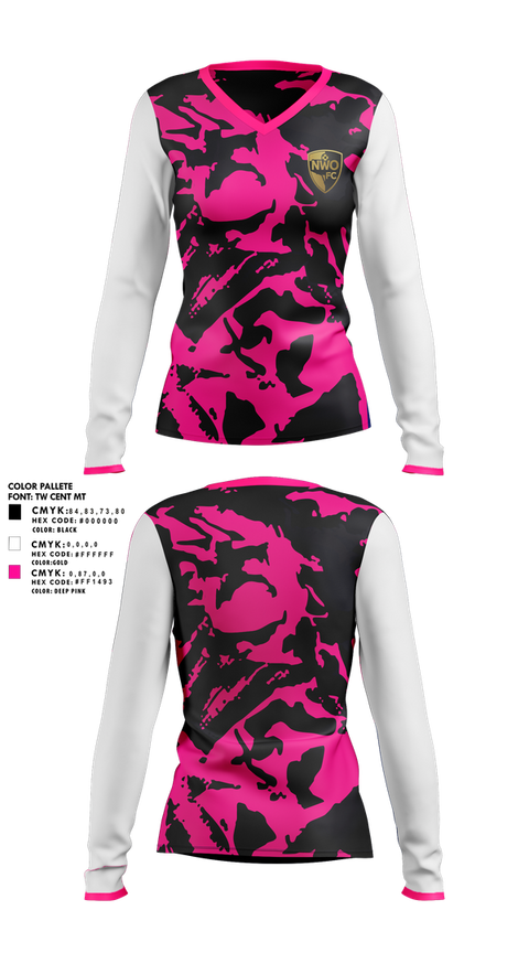 Womens Long Sleeve Vneck Shirt, Northwest Optimist FC, Men's Soccer, Teamtime, Team time, sublimation, custom sports apparel, team uniforms, spirit wear, spiritwear, sports uniforms, custom shirts, team store, custom team store, fundraiser sports, apparel fundraiser