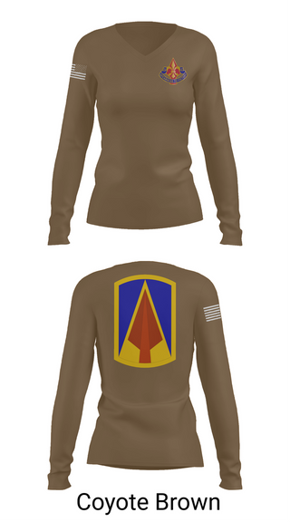 Womens Long Sleeve Vneck Shirt, 177th AR BDE, , Teamtime, Team time, sublimation, custom sports apparel, team uniforms, spirit wear, spiritwear, sports uniforms, custom shirts, team store, custom team store, fundraiser sports, apparel fundraiser
