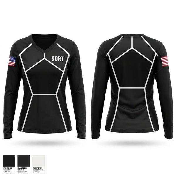 Womens Long Sleeve Vneck Shirt, SORT, Police, Teamtime, Team time, sublimation, custom sports apparel, team uniforms, spirit wear, spiritwear, sports uniforms, custom shirts, team store, custom team store, fundraiser sports, apparel fundraiser