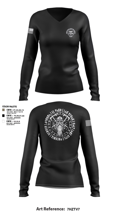Denver MRCO 92797662 Women's Long Sleeve V-neck Shirt - 3