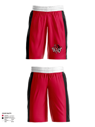 Womens Basketball Shorts, Red Springs Red Devils, Women's Basketball, Teamtime, Team time, sublimation, custom sports apparel, team uniforms, spirit wear, spiritwear, sports uniforms, custom shirts, team store, custom team store, fundraiser sports, apparel fundraiser