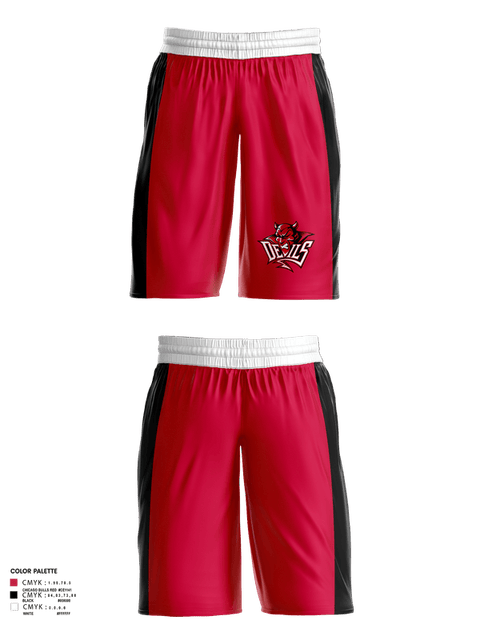 Womens Basketball Shorts, Red Springs Red Devils, Women's Basketball, Teamtime, Team time, sublimation, custom sports apparel, team uniforms, spirit wear, spiritwear, sports uniforms, custom shirts, team store, custom team store, fundraiser sports, apparel fundraiser