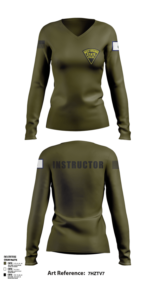 Womens Long Sleeve Vneck Shirt, State Police, Police, Teamtime, Team time, sublimation, custom sports apparel, team uniforms, spirit wear, spiritwear, sports uniforms, custom shirts, team store, custom team store, fundraiser sports, apparel fundraiser