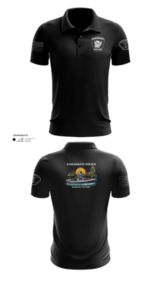 Short Sleeve Performance Polo, Cincinnati Police Marine Patrol, Police, Teamtime, Team time, sublimation, custom sports apparel, team uniforms, spirit wear, spiritwear, sports uniforms, custom shirts, team store, custom team store, fundraiser sports, apparel fundraiser