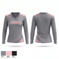 Peaches Women's Long Sleeve V-neck Shirt - 1