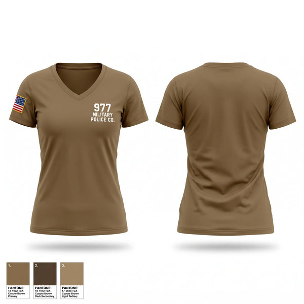 Womens Short Sleeve Vneck Shirt, 977 military police co, Army, Teamtime, Team time, sublimation, custom sports apparel, team uniforms, spirit wear, spiritwear, sports uniforms, custom shirts, team store, custom team store, fundraiser sports, apparel fundraiser
