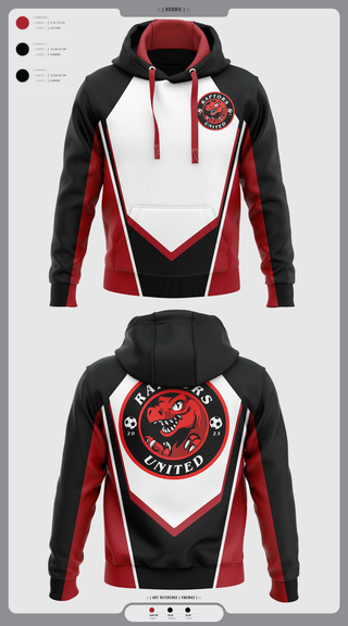 Hoodie, Raptors United, Men's Soccer, Teamtime, Team time, sublimation, custom sports apparel, team uniforms, spirit wear, spiritwear, sports uniforms, custom shirts, team store, custom team store, fundraiser sports, apparel fundraiser