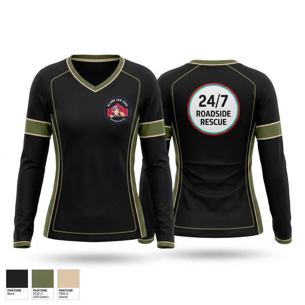 Womens Long Sleeve Vneck Shirt, Alamo car care, , Teamtime, Team time, sublimation, custom sports apparel, team uniforms, spirit wear, spiritwear, sports uniforms, custom shirts, team store, custom team store, fundraiser sports, apparel fundraiser